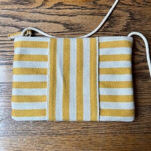 GAP Yellow and Cream Striped Clutch